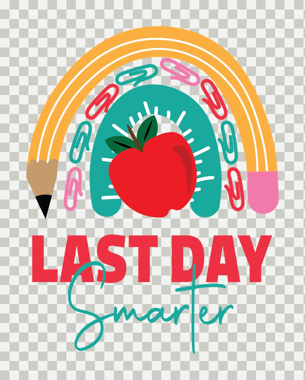 Last Day Smarter Rainbow Paperclips Curve apple black plain transparency and detail preview thumbnail
