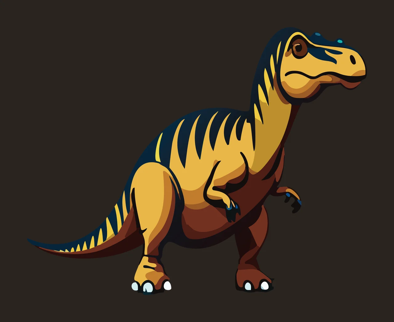 Dinosaur Black Outline Illustration standing line drawing white contrast preview thumbnail