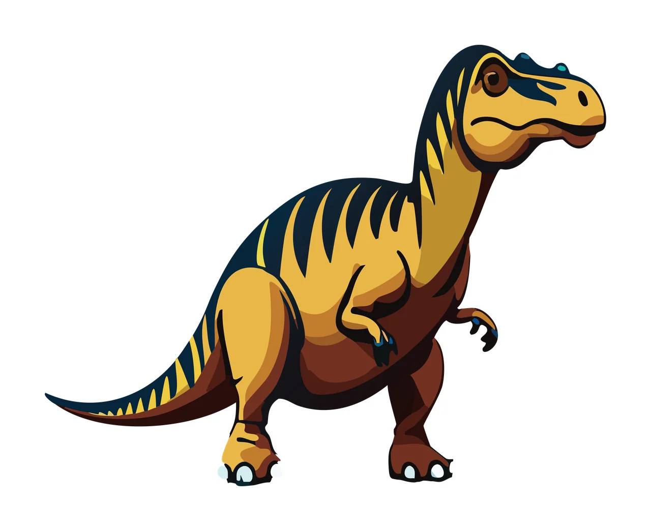 Dinosaur Black Outline Illustration standing line drawing white
