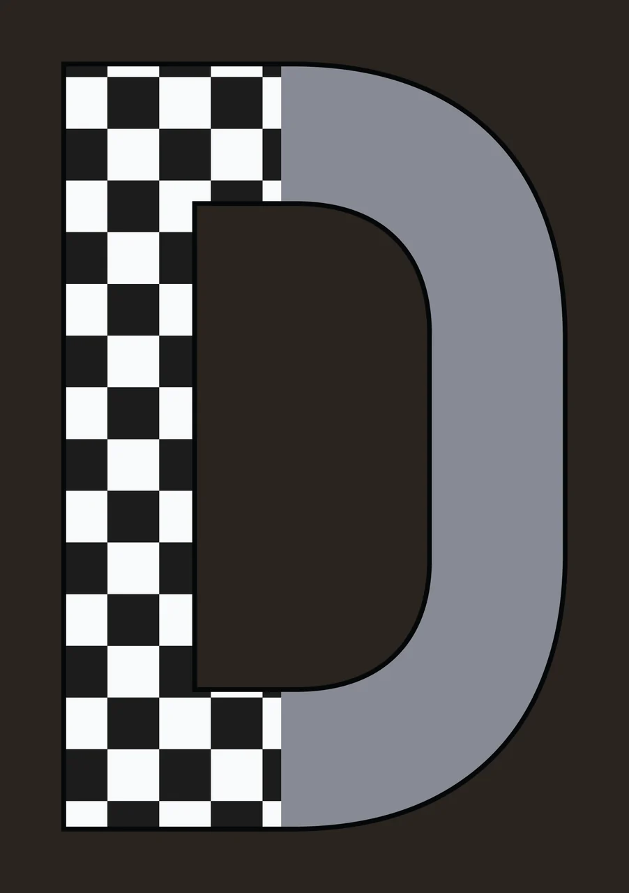 Can Glass Wrap D Letter Checkered Pattern Half contrast preview thumbnail