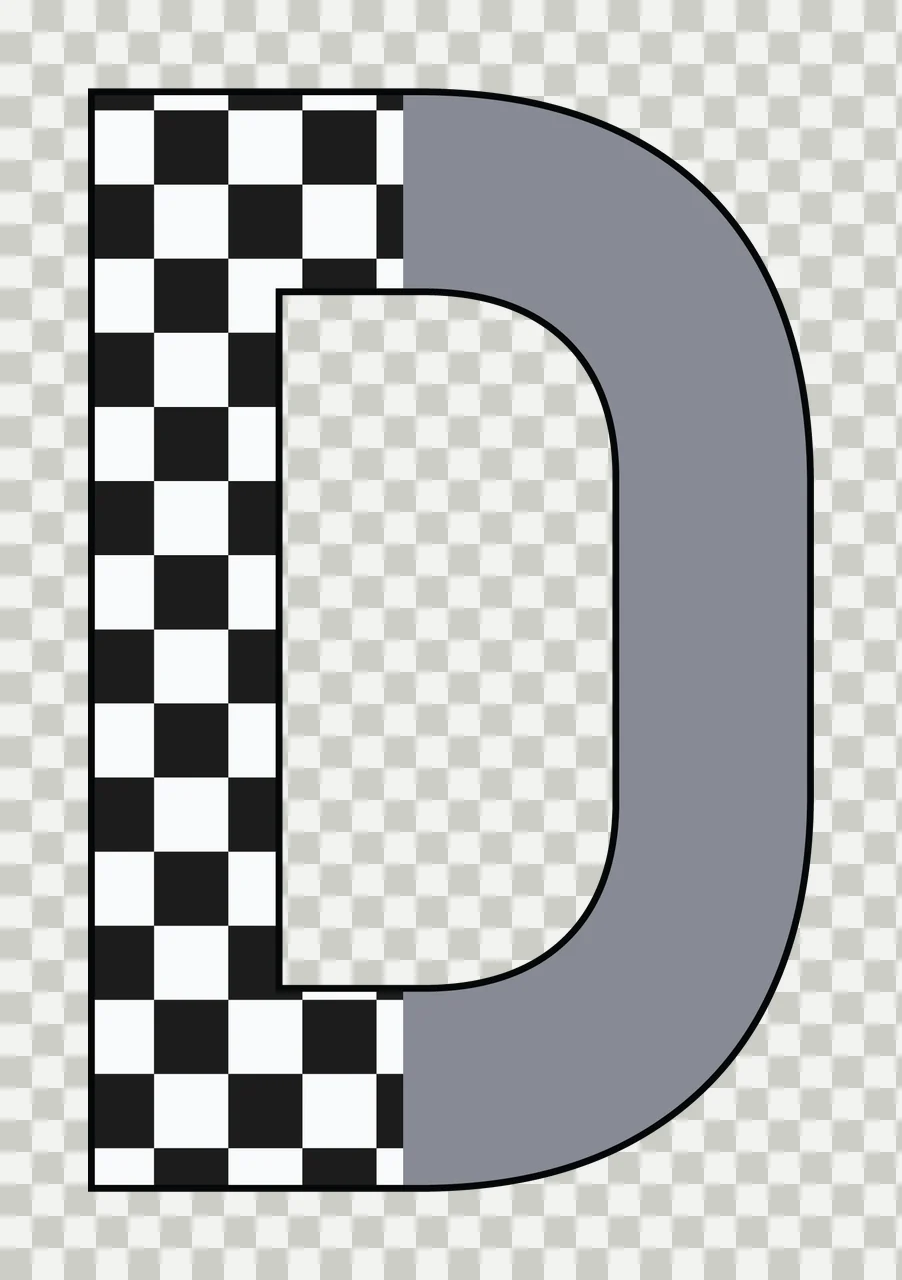 Can Glass Wrap D Letter Checkered Pattern Half transparency and detail preview thumbnail