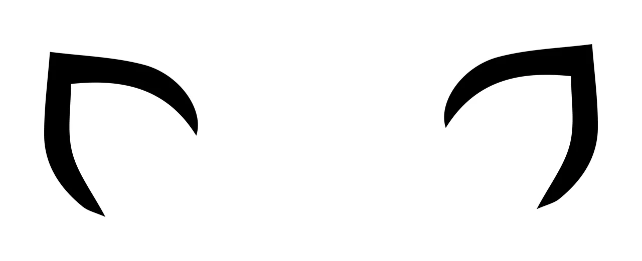 Pair Of Pointed Black Curves curved shapes minimalist silhouette