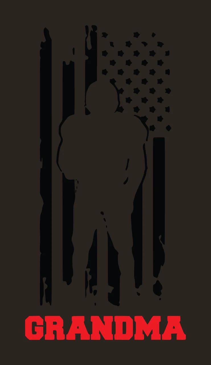 Football Grandma American Flag Player Silhouette standing distressed contrast preview thumbnail