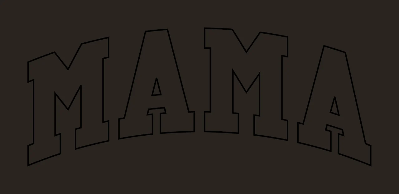 Mama Text With Typography And Arch contrast preview thumbnail