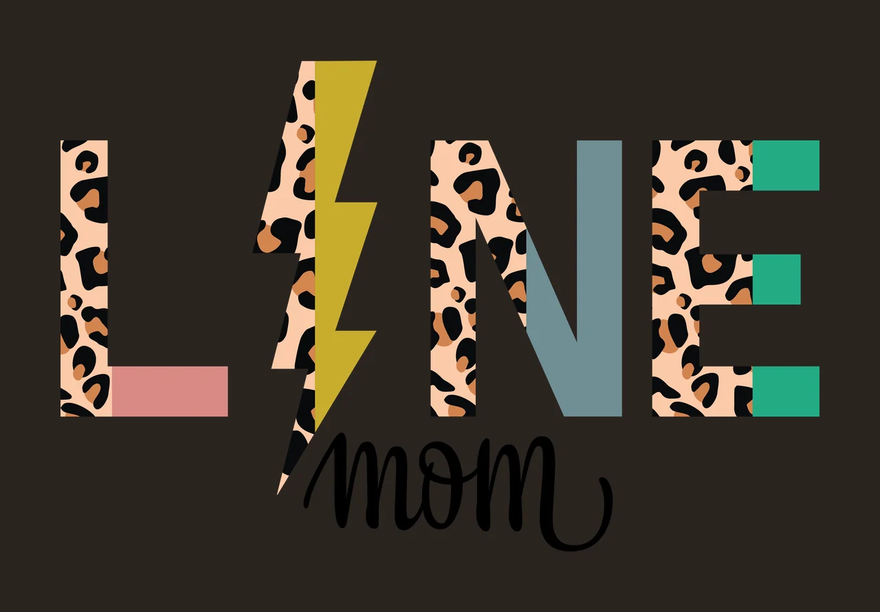 Line Mom Leopard Text With Lightning typography decorating contrast preview thumbnail