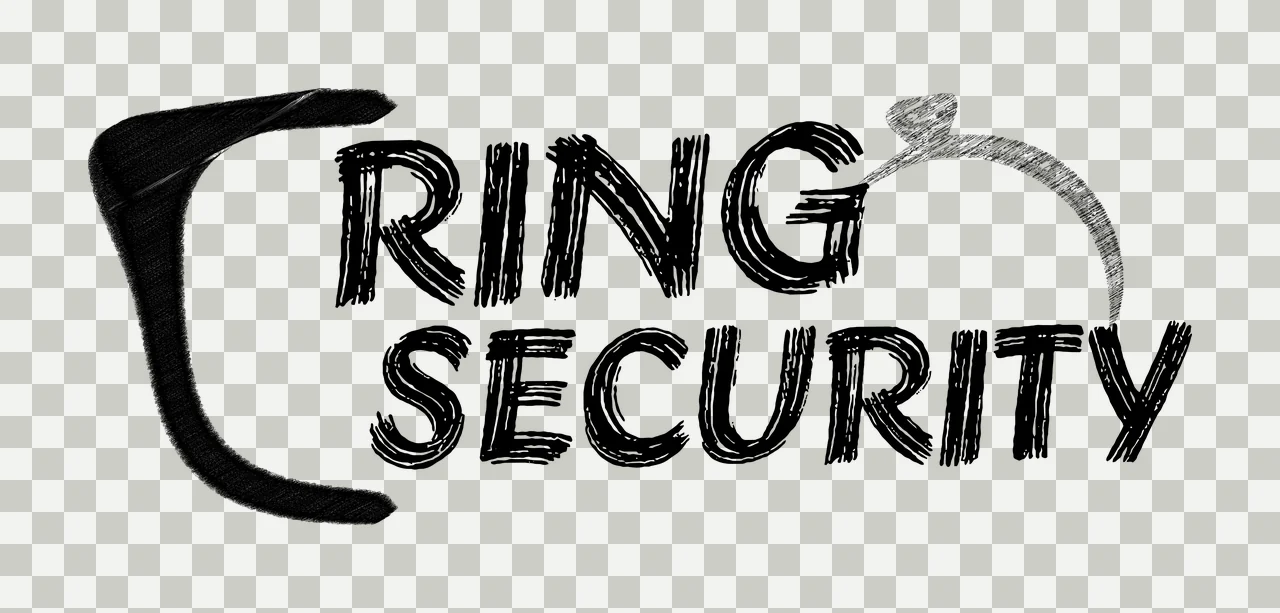 Logo Ring Security Graphic Text Design illustrated black white transparency and detail preview thumbnail