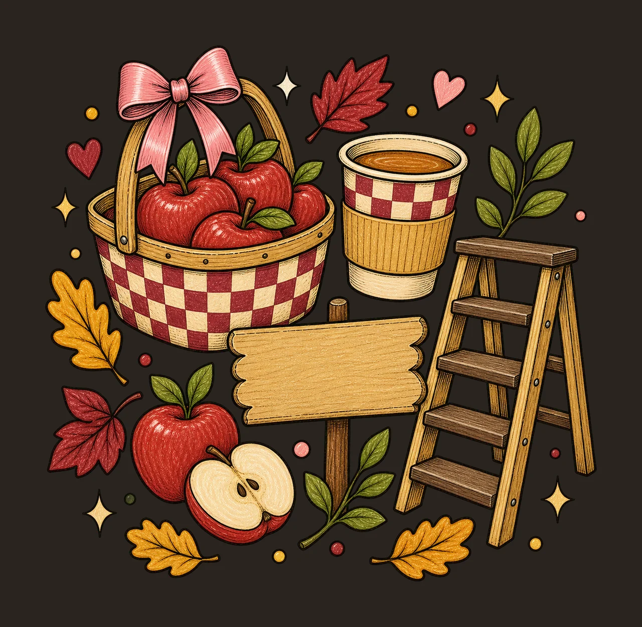 apple picking 02 preppy checker sublimation instant shirt contrast preview thumbnail