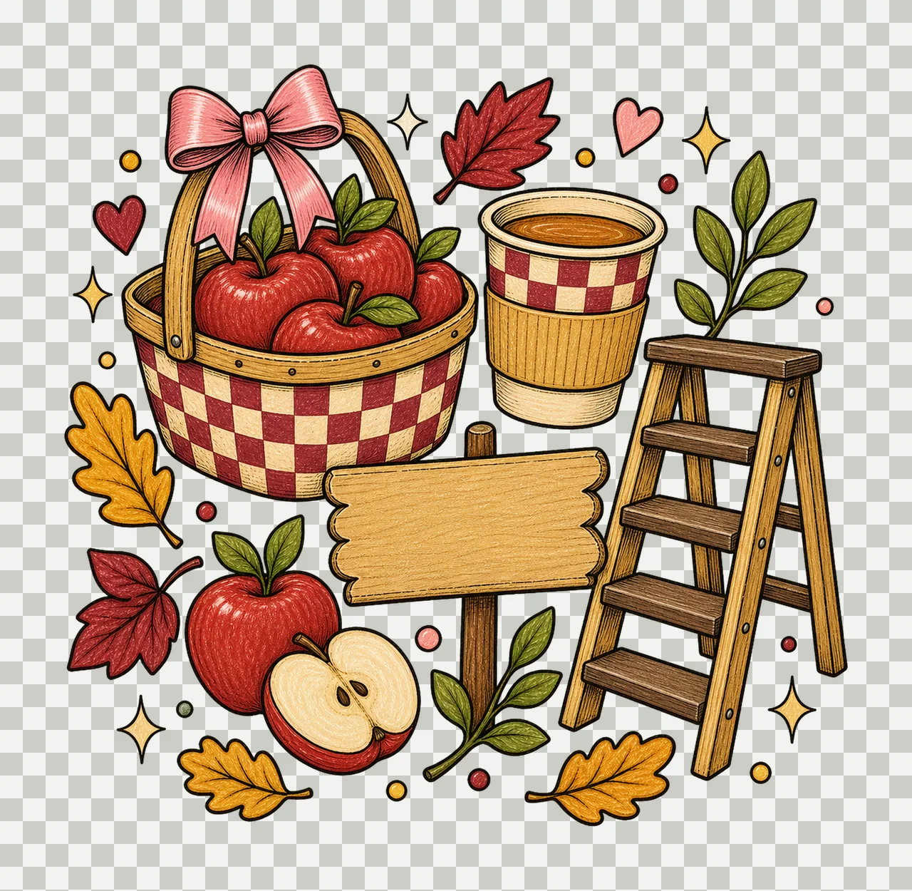 apple picking 02 preppy checker sublimation instant shirt transparency and detail preview thumbnail