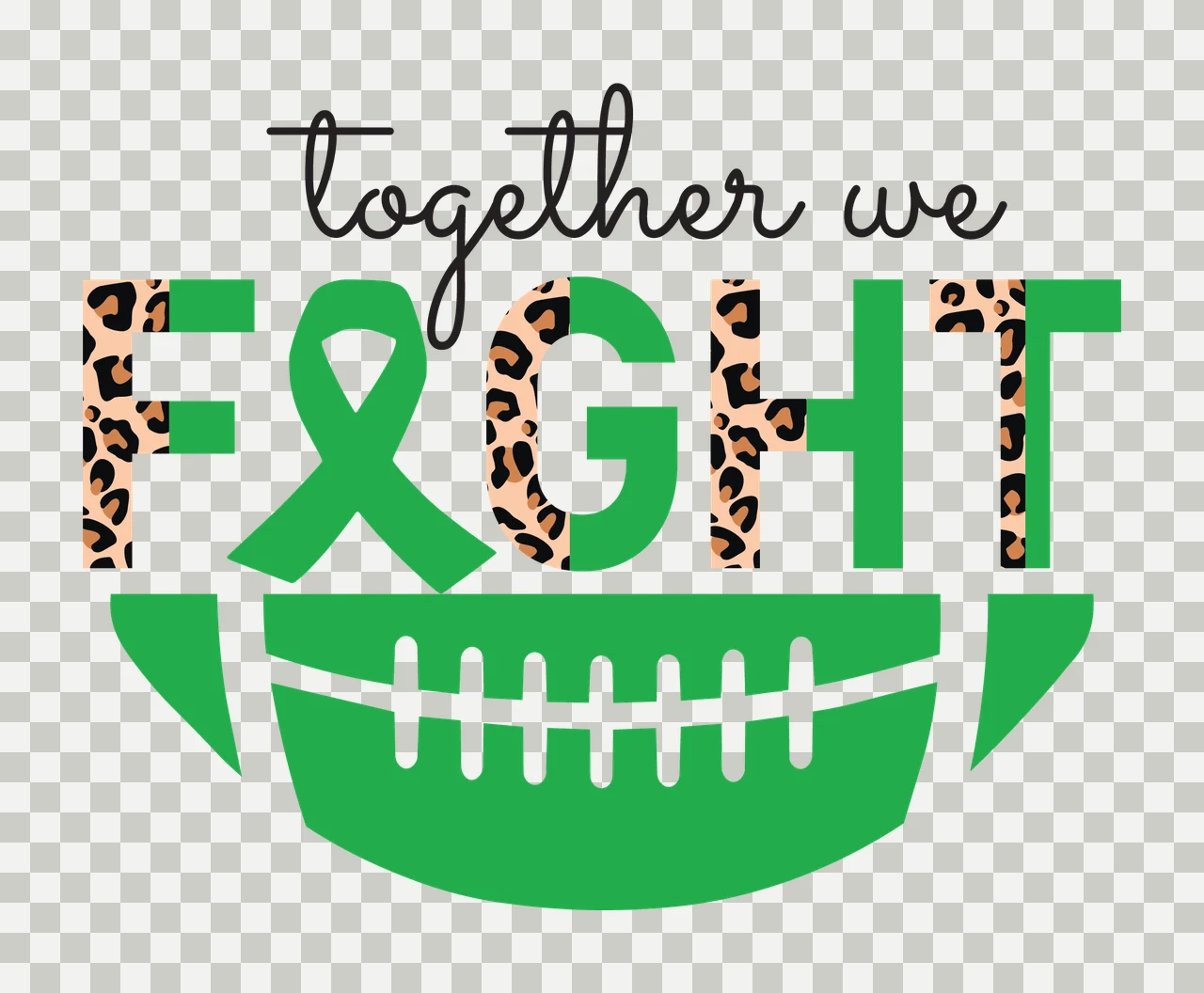 Awareness Together We Fight Football Art support ribbon graphic symbol transparency and detail preview thumbnail