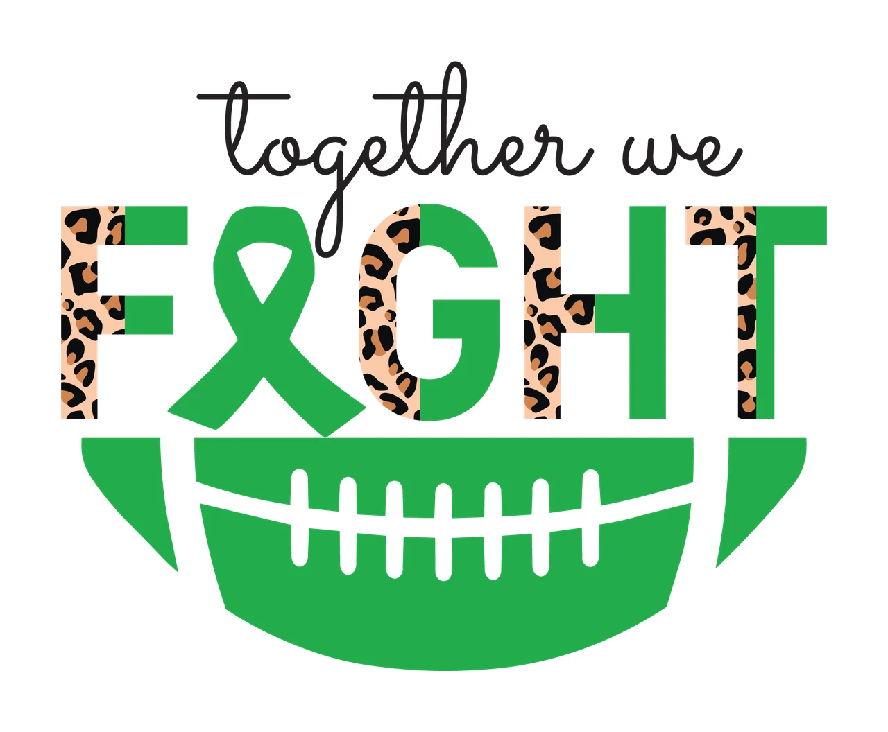 Awareness Together We Fight Football Art support ribbon graphic symbol