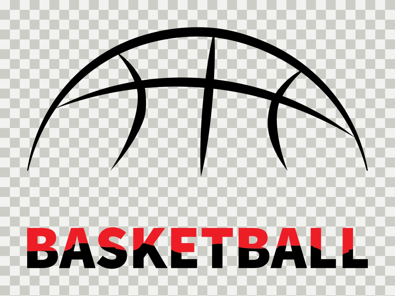 Basketball Sports Icon With A Curved Line Minimalist graphic transparency and detail preview thumbnail