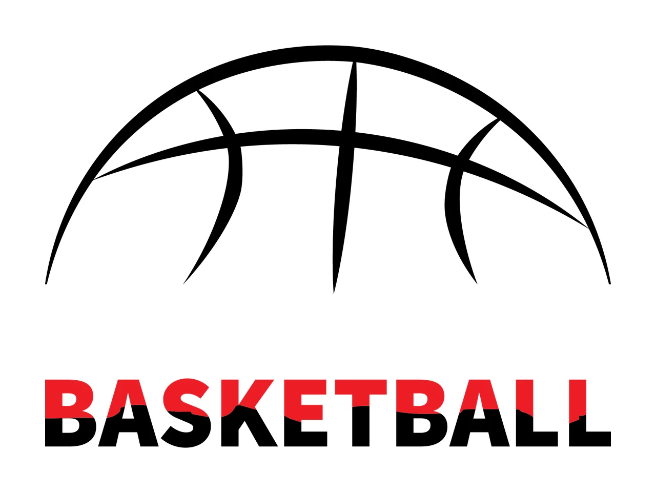 Basketball Sports Icon With A Curved Line Minimalist graphic