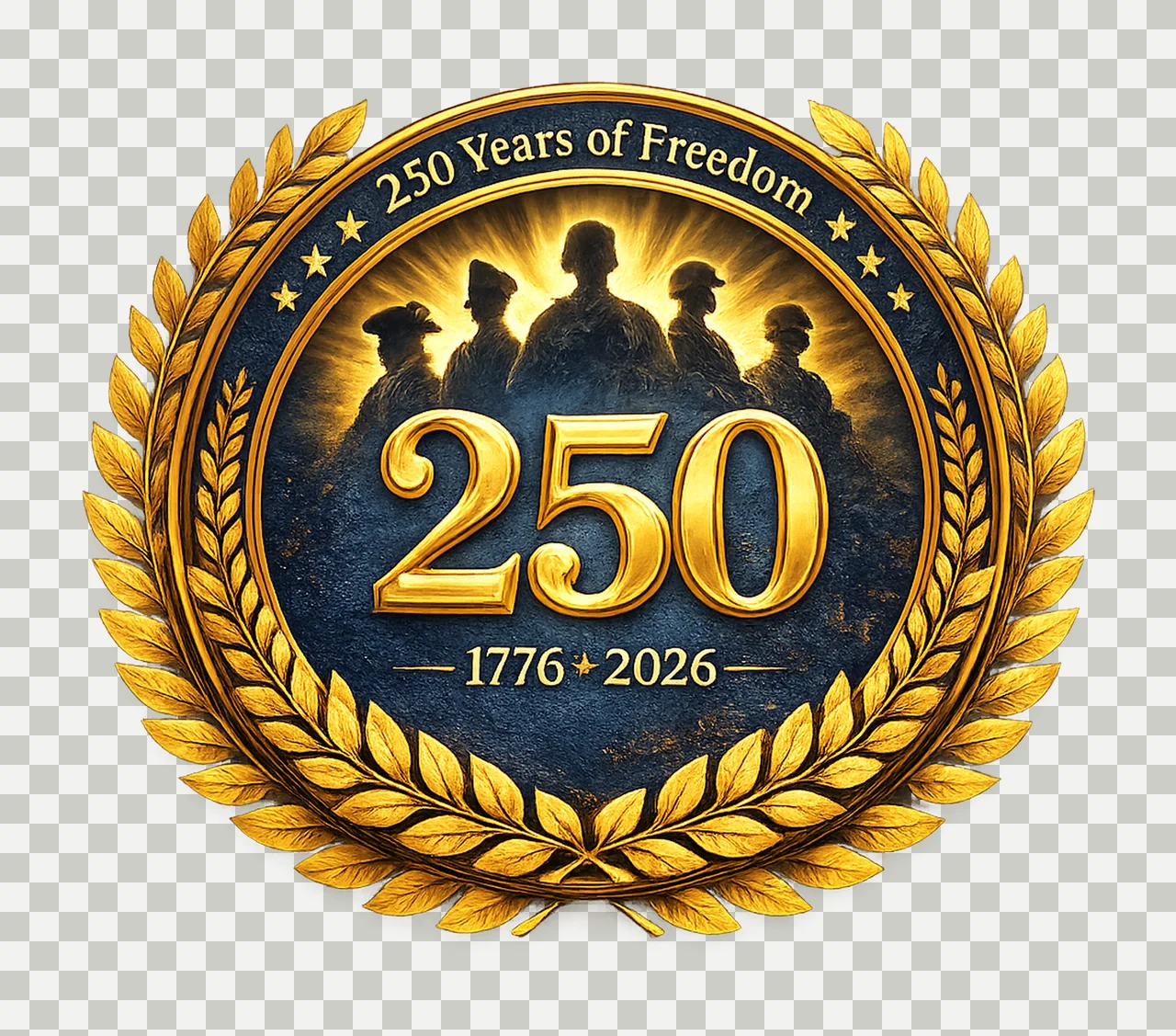 USA 250th Anniversary Metal Badge Design Patriotic Emblem transparency and detail preview thumbnail