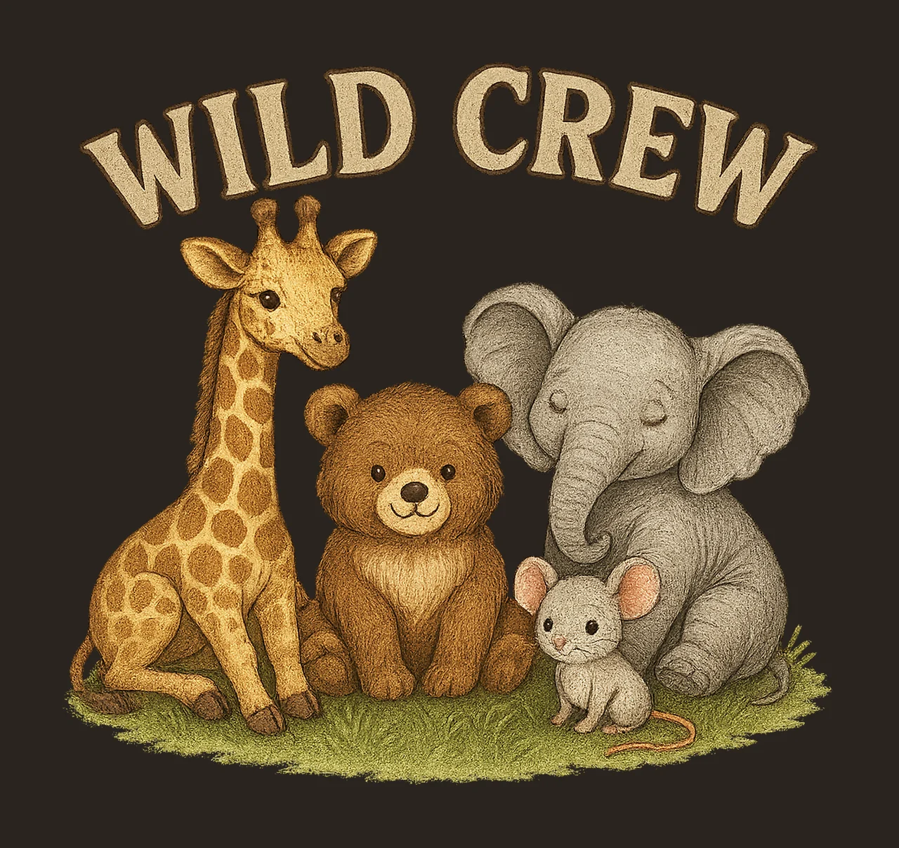 Baby Jungle Animals Artwork Zoo Crew Cute Animal Sublimation contrast preview thumbnail
