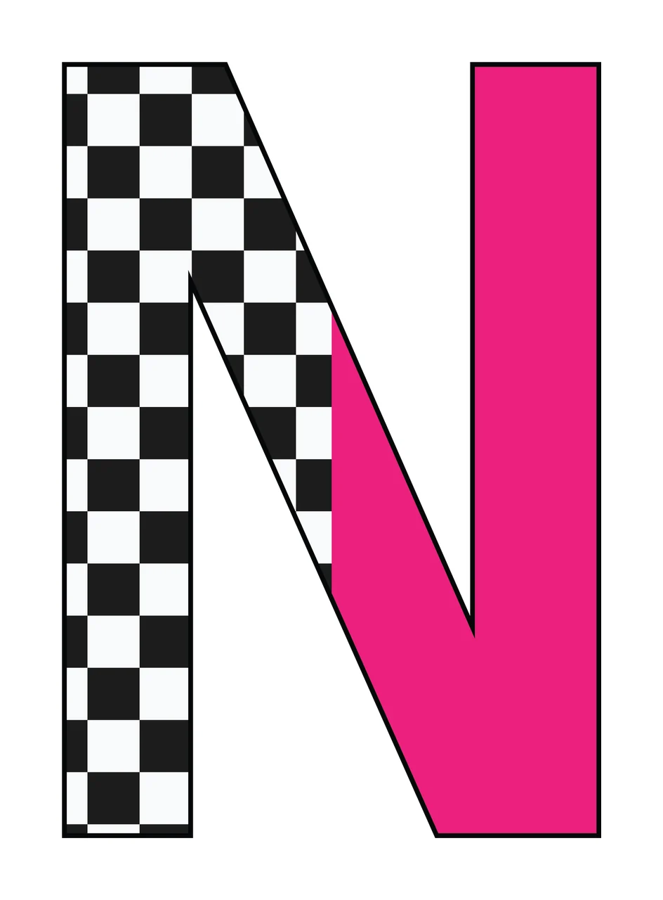 Can Glass Wrap N Letter Checkerboard And Pink