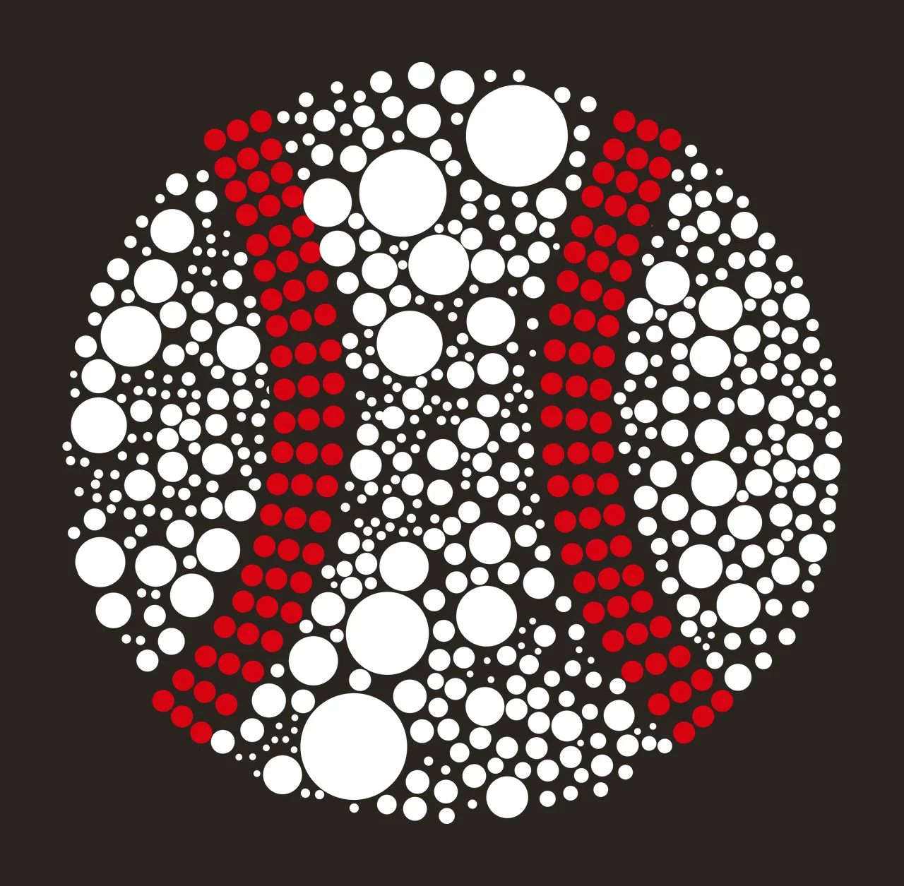 Black Circle Of Varied Dots circles abstract pattern white contrast preview thumbnail