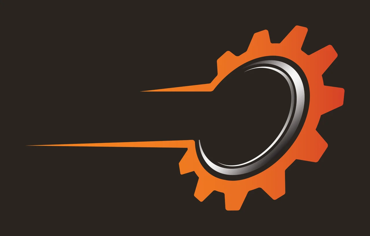 Black Gear Icon With Motion Lines minimalist white cog speed contrast preview thumbnail