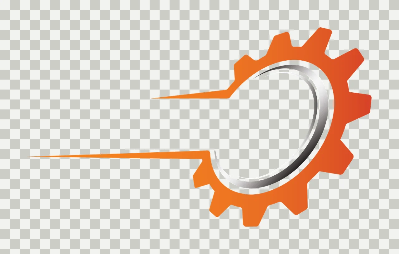 Black Gear Icon With Motion Lines minimalist white cog speed transparency and detail preview thumbnail