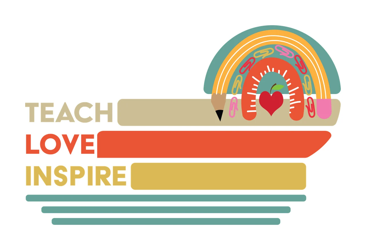 Teach Love Inspire Horizon Sunset Graphic Text and Layout Typography