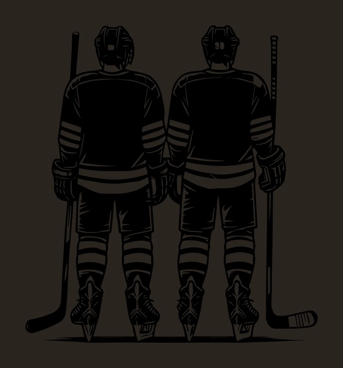 Hockey Player Two Players Facing Away people standing stick contrast preview thumbnail