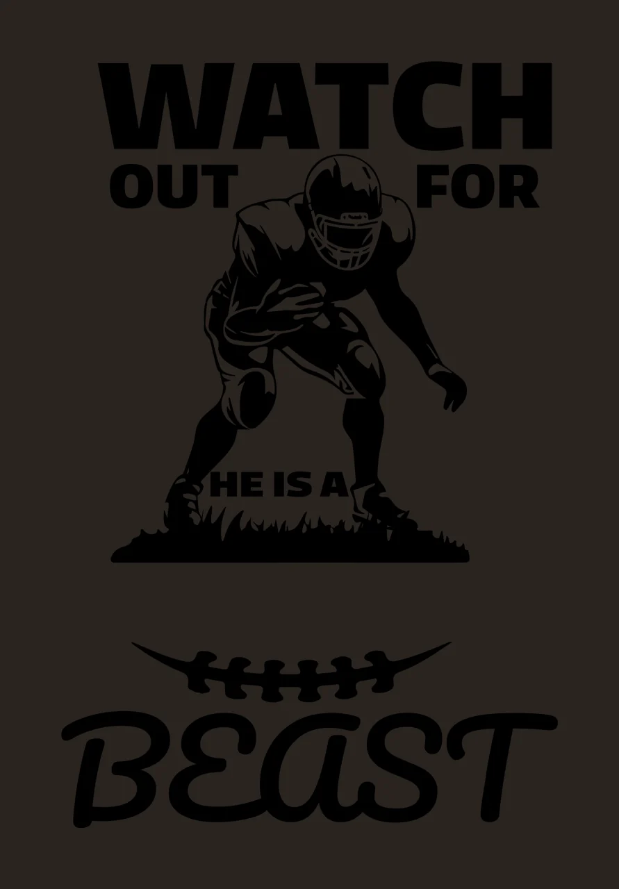 Watch Out For He Is A Beast Football player crouching athlete contrast preview thumbnail