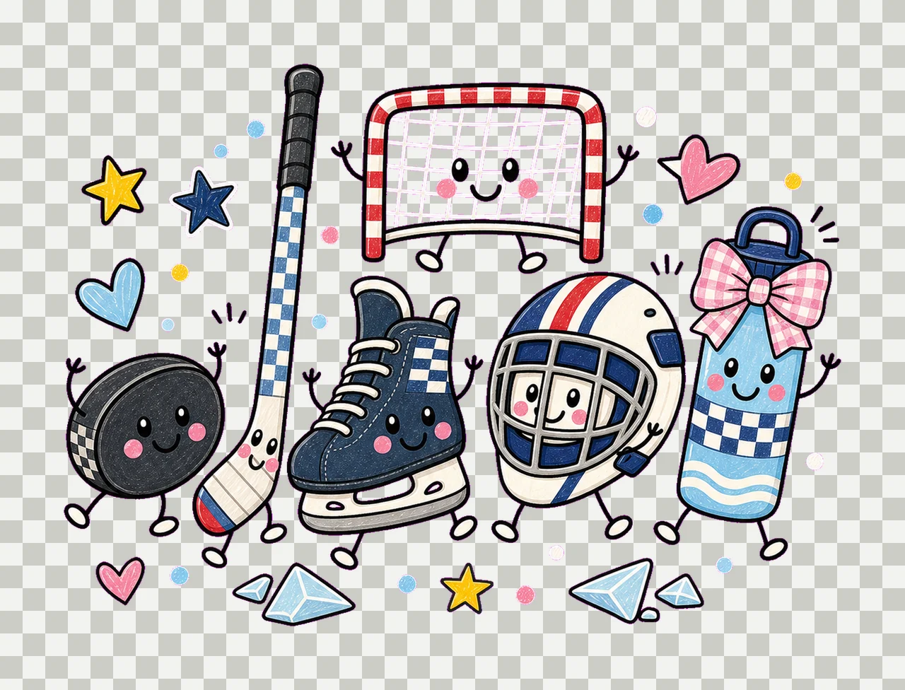 hockey 02 preppy checker sublimation instant shirt design transparency and detail preview thumbnail