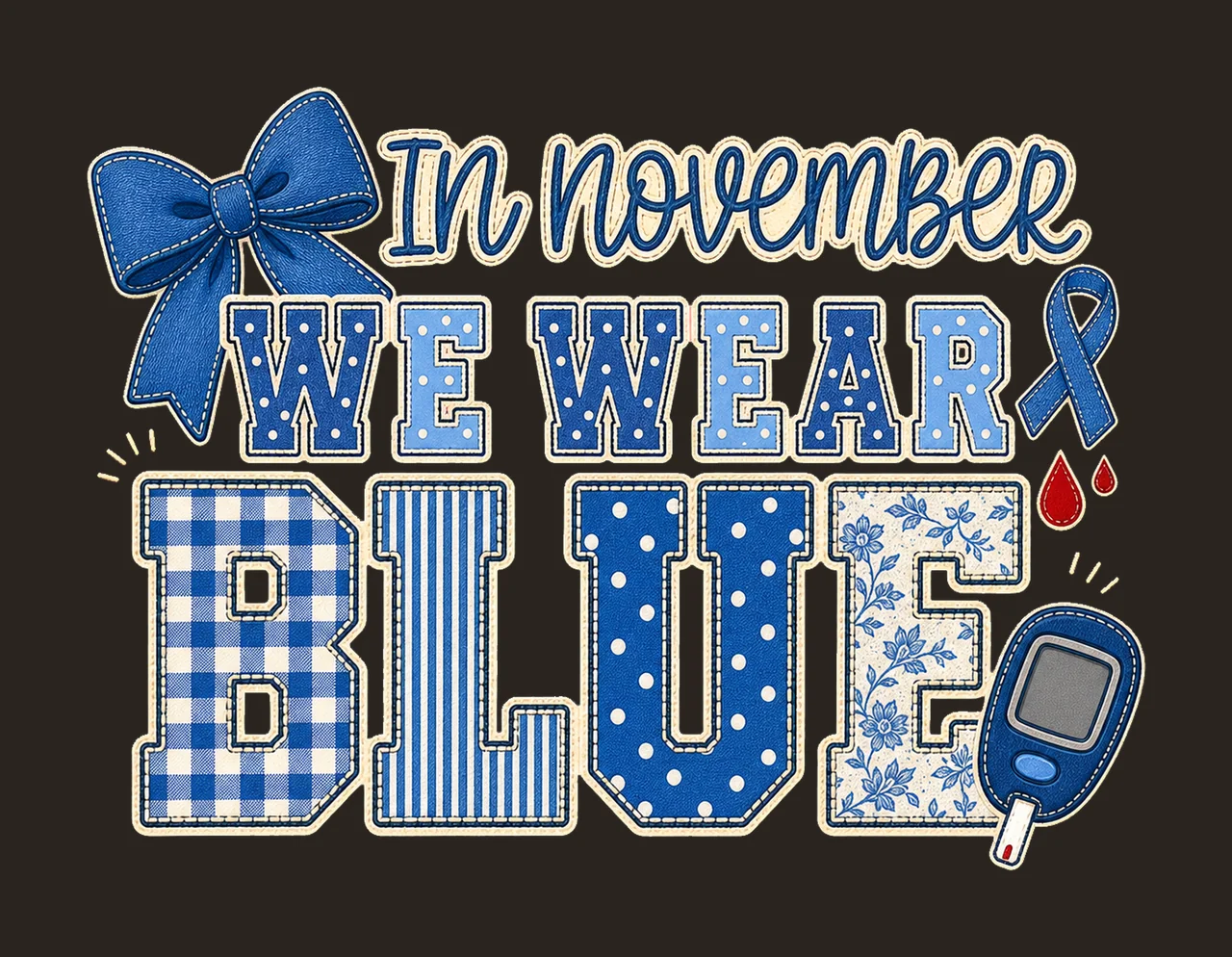 In November We Wear Blue Diabetes Awareness bundle 02 contrast preview thumbnail