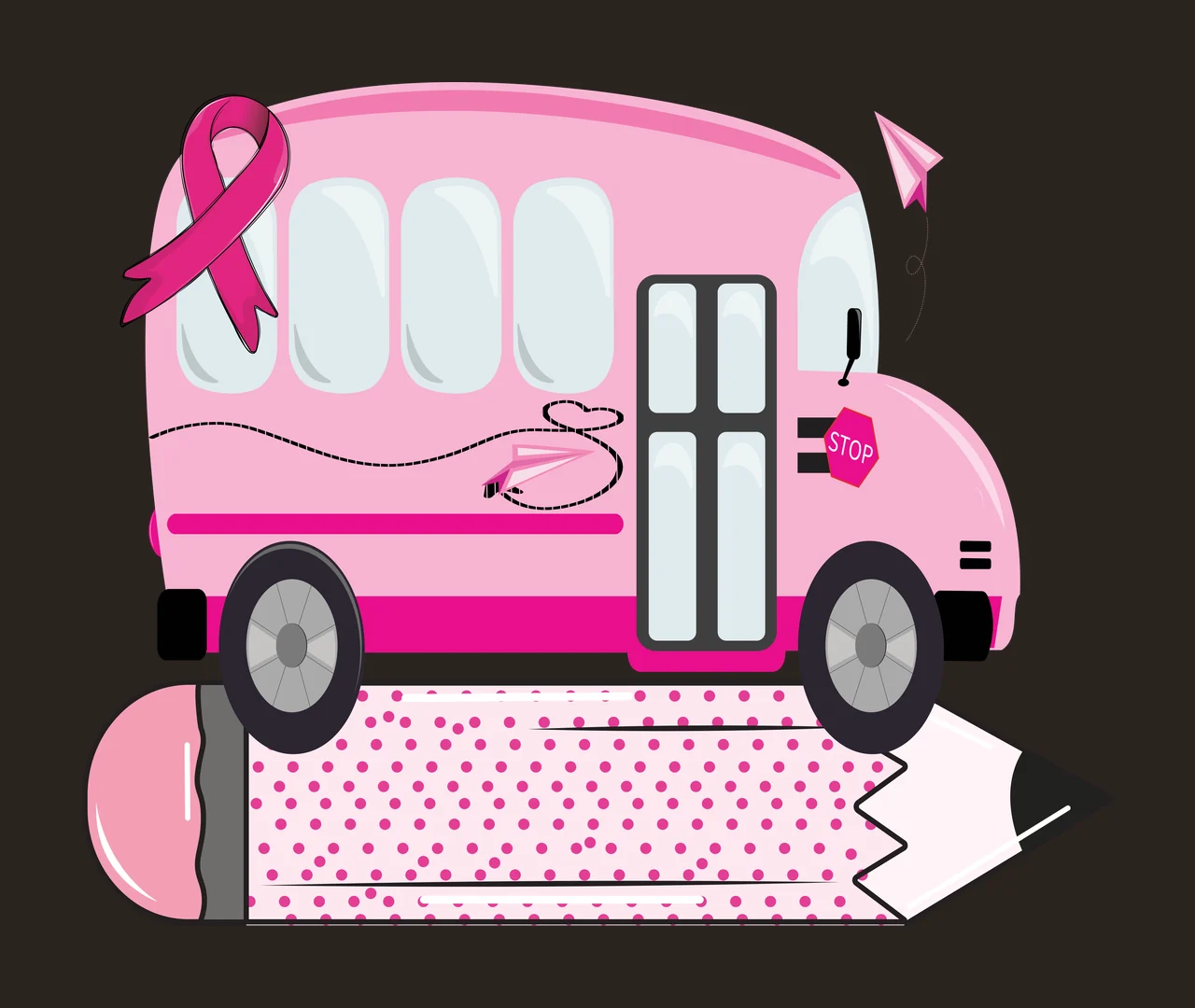 Van Vehicle Silhouette With Paper Plane moving pencil flat contrast preview thumbnail