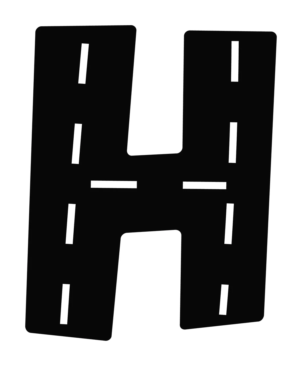 Can Glass Wrap Letter H Road Markings