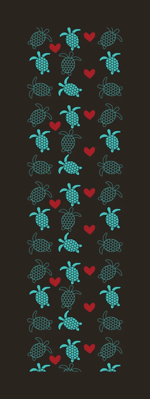 Repeating Turtle And Heart Pattern turtles hearts black white contrast preview thumbnail