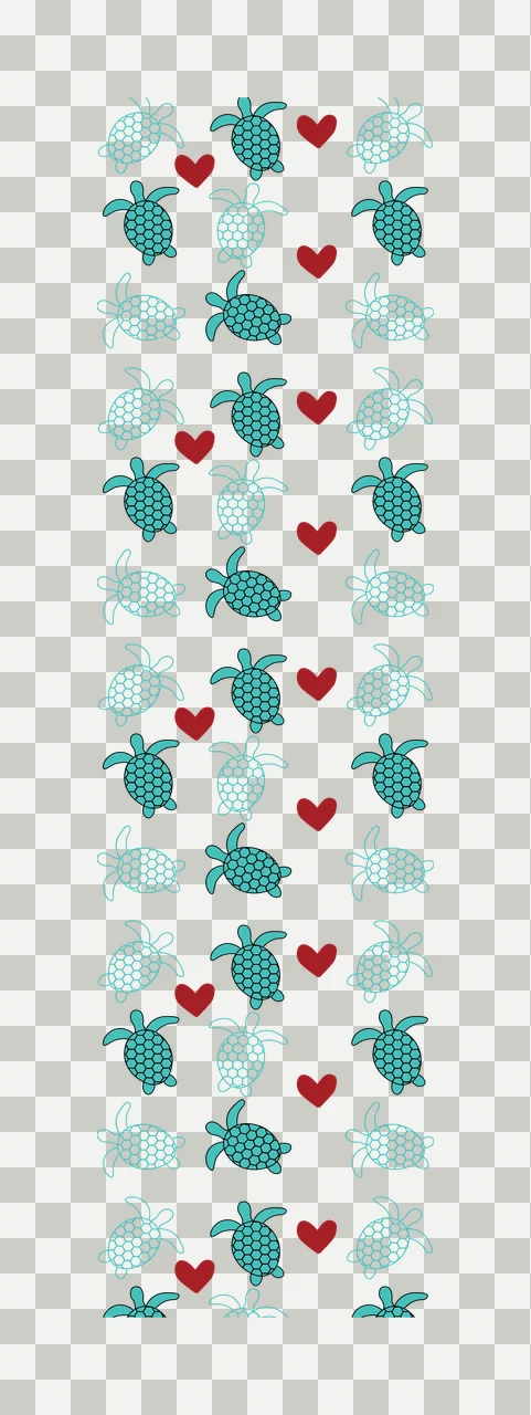 Repeating Turtle And Heart Pattern turtles hearts black white transparency and detail preview thumbnail