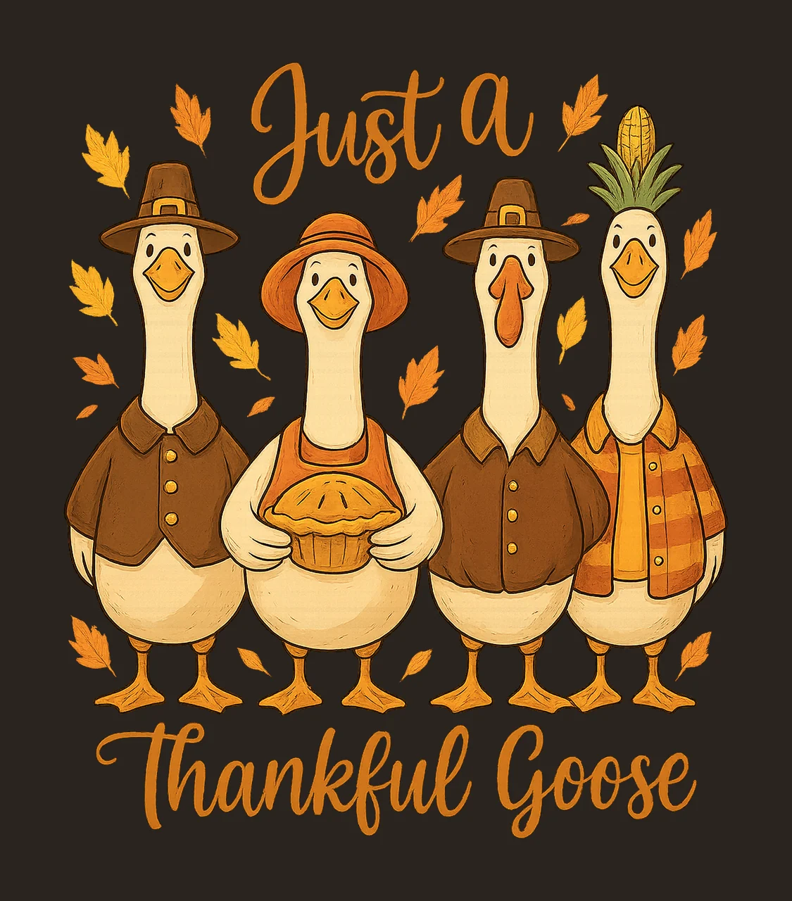Just thankful goose Fall Goose Thanksgiving Goose Thankful contrast preview thumbnail