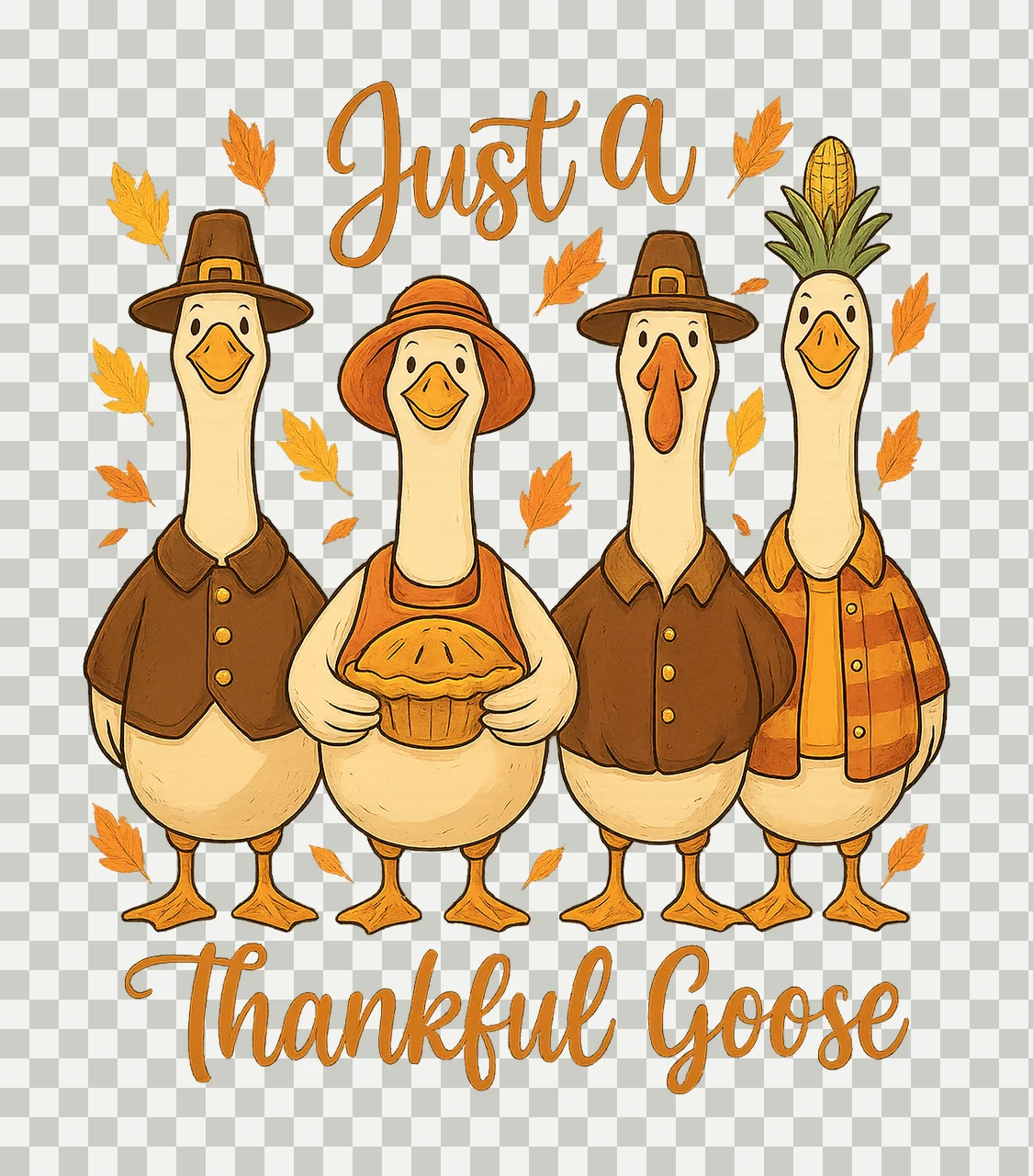 Just thankful goose Fall Goose Thanksgiving Goose Thankful transparency and detail preview thumbnail