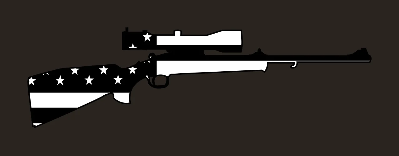 Black Silhouette Of A Scoped Rifle scope stars horizontal stripes contrast preview thumbnail