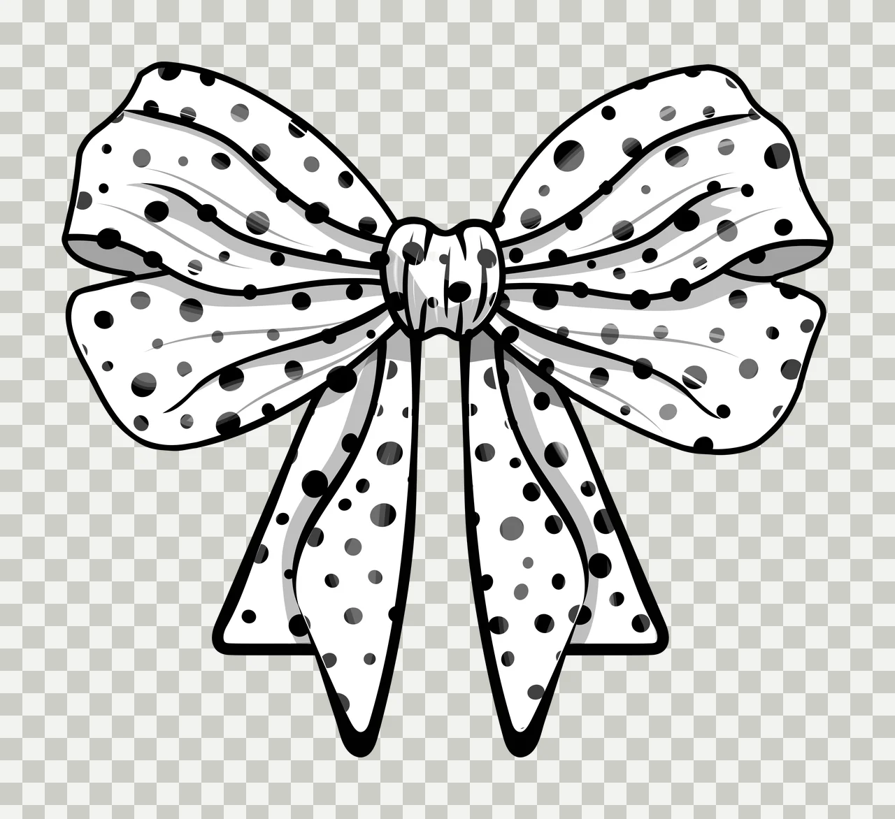 Bow Black Textured Ribbon Silhouette dots distressed texture transparency and detail preview thumbnail