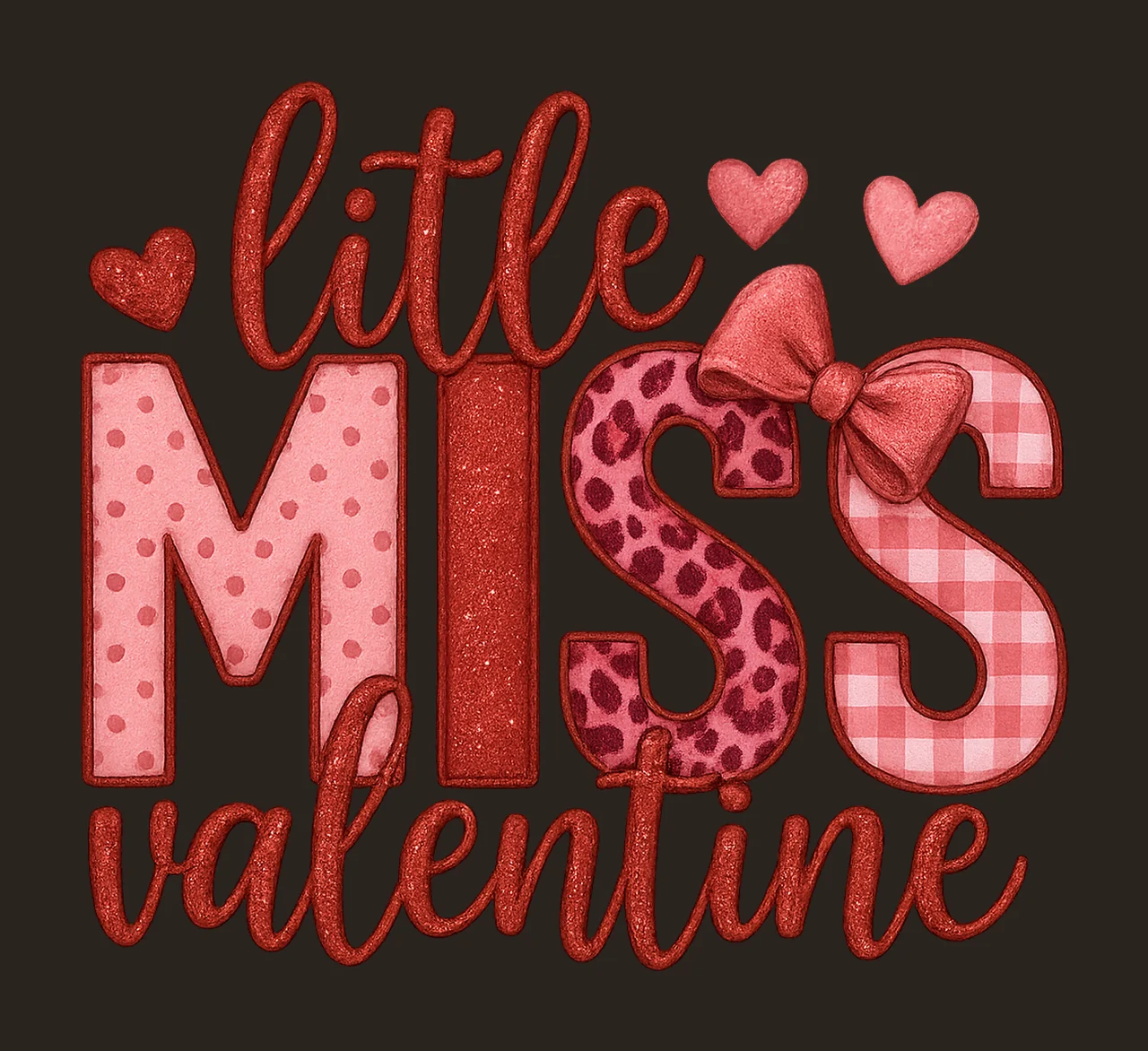 Little Miss Valentine Sublimation Design Valentines Day contrast preview thumbnail