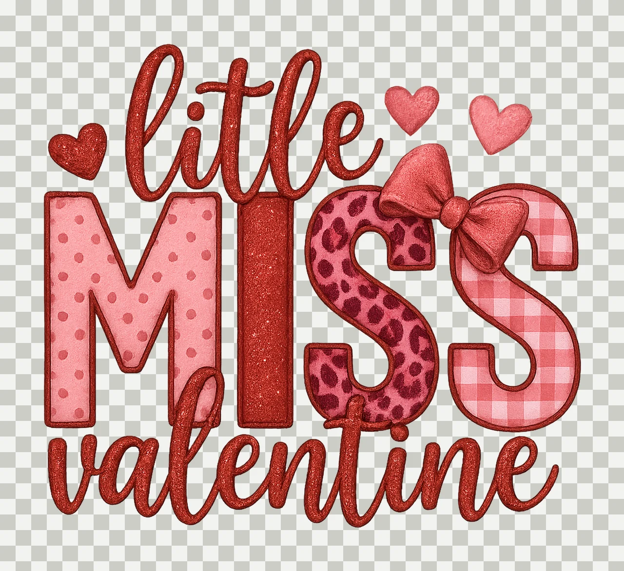 Little Miss Valentine Sublimation Design Valentines Day transparency and detail preview thumbnail
