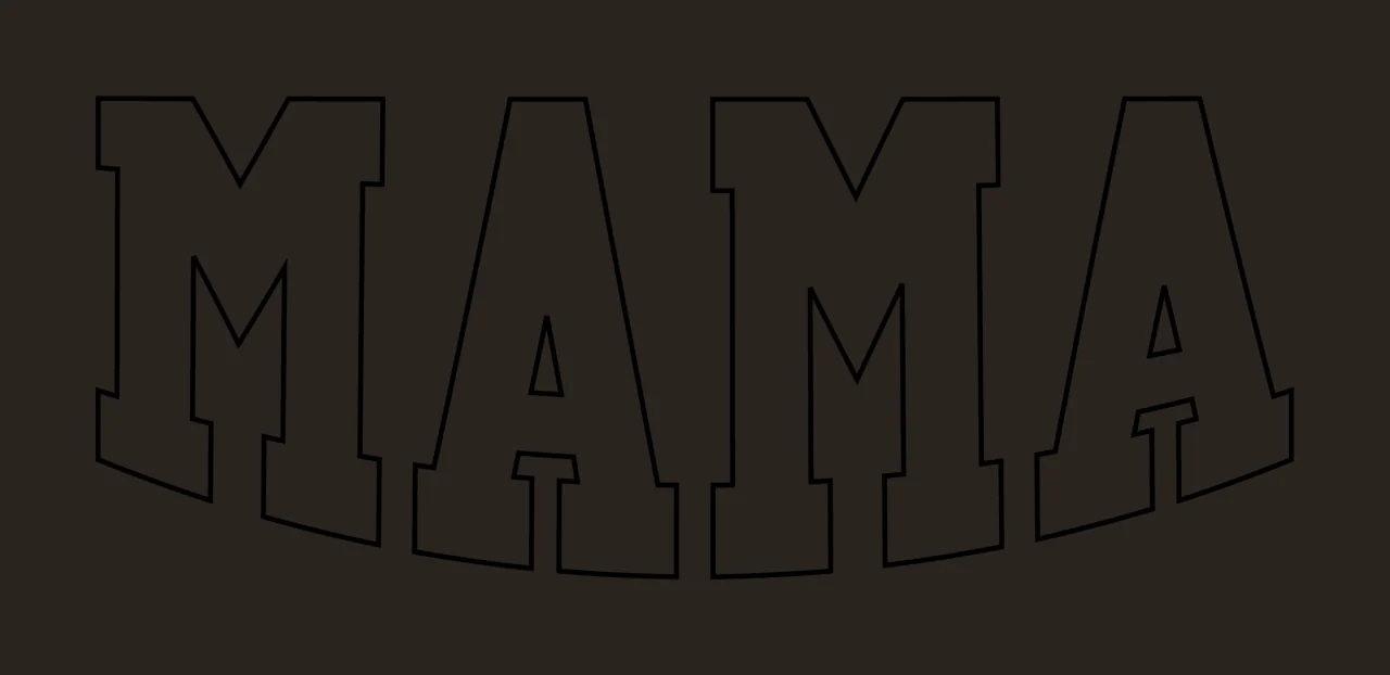 Mama Upward Curved Outline Typography contrast preview thumbnail