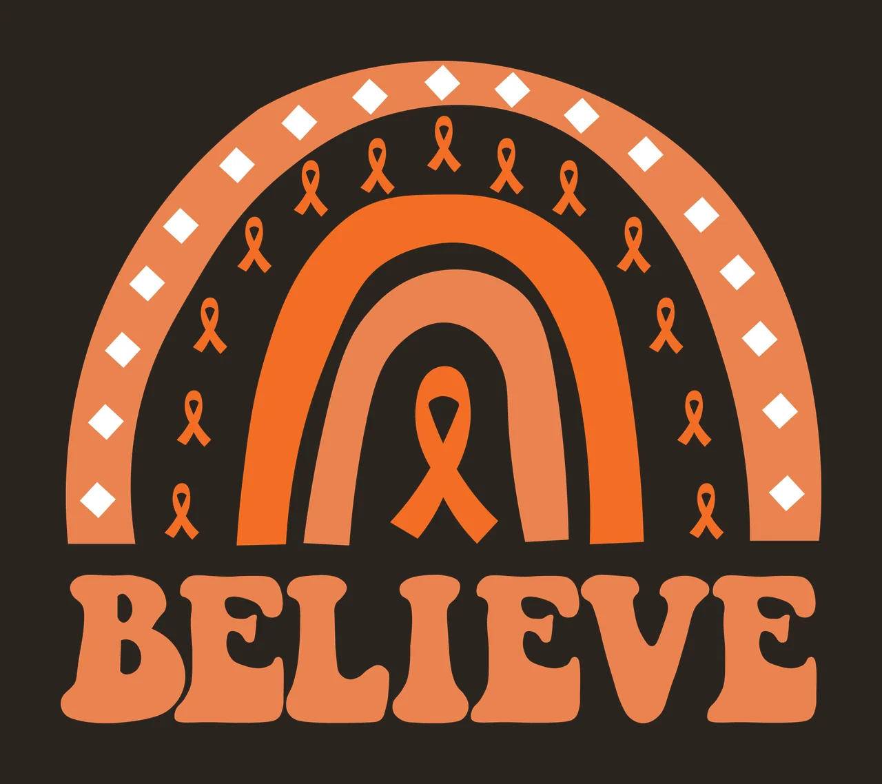 Multiple Awareness Believe Ribbon Arch Supportive Text Graphic arching contrast preview thumbnail