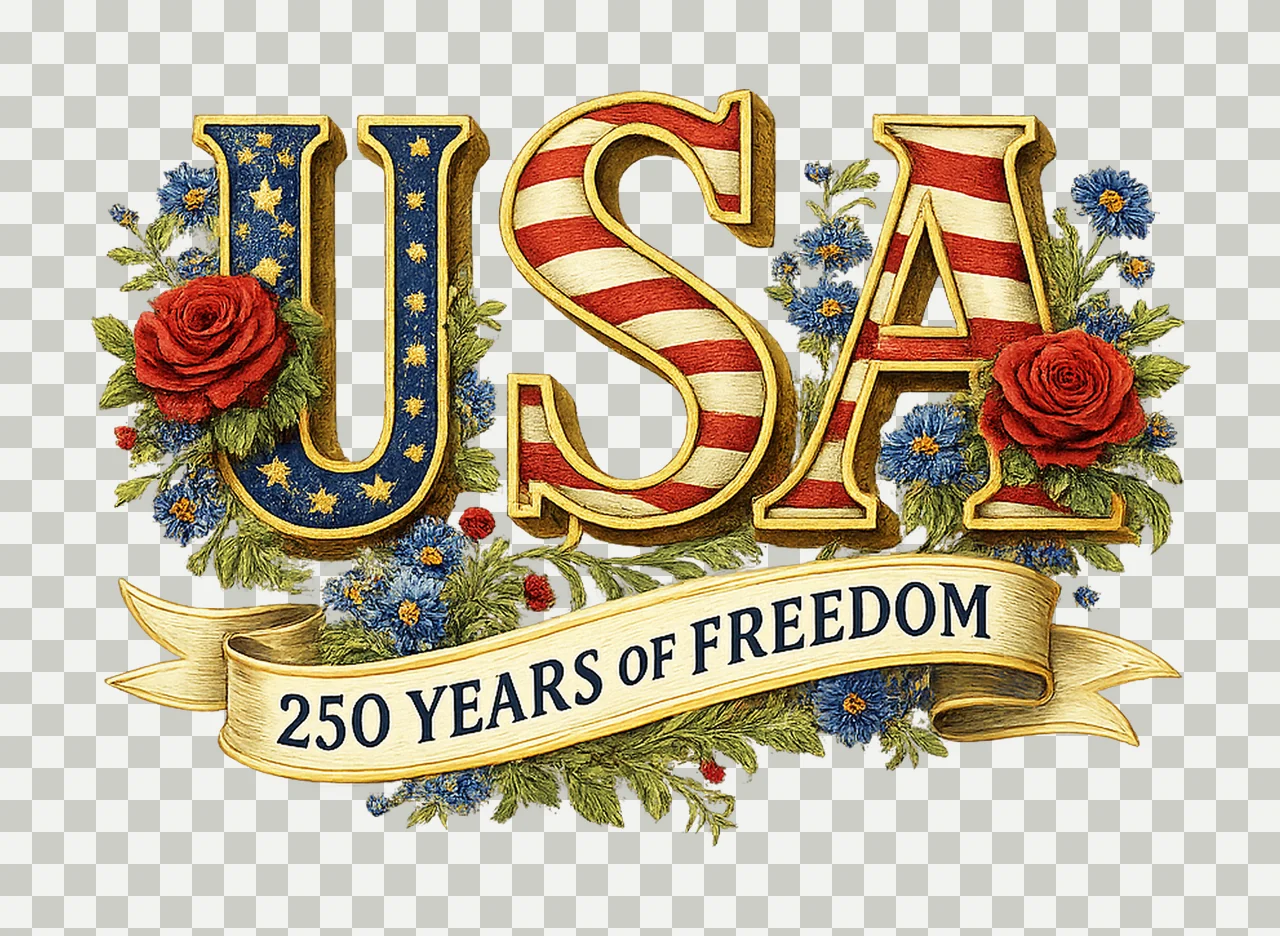 USA 250th Anniversary Floral Celebrate 250th Anniversary 4th transparency and detail preview thumbnail
