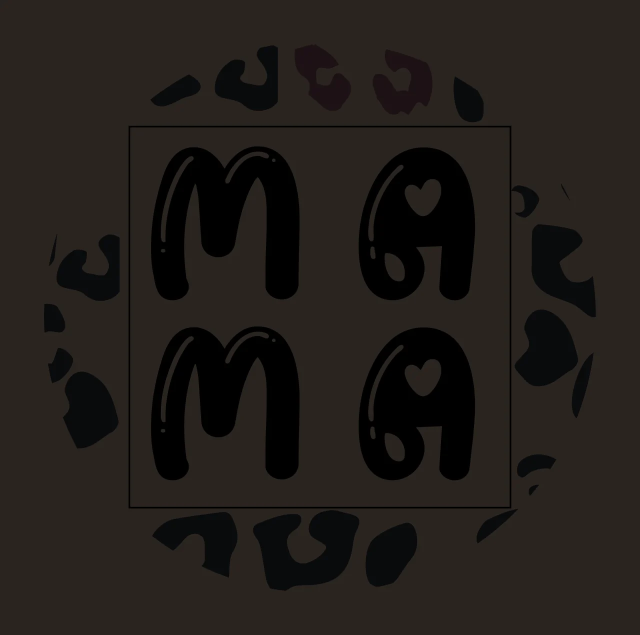 Keychain Mama Leopard Print Circular Design Typography Emboss contrast preview thumbnail