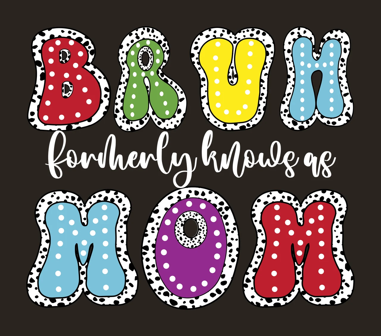 Bruh Formerly Knows As Mom Text typography bubbles black white contrast preview thumbnail