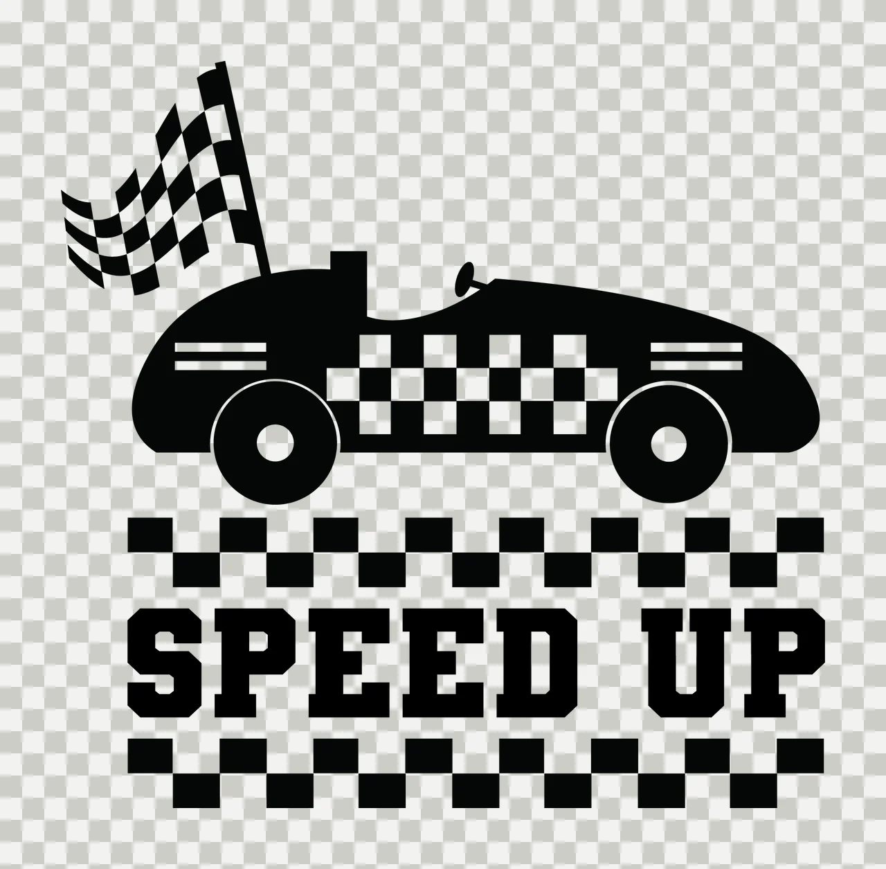 Can Glass Wrap Speed Up Checkered Racing Car transparency and detail preview thumbnail