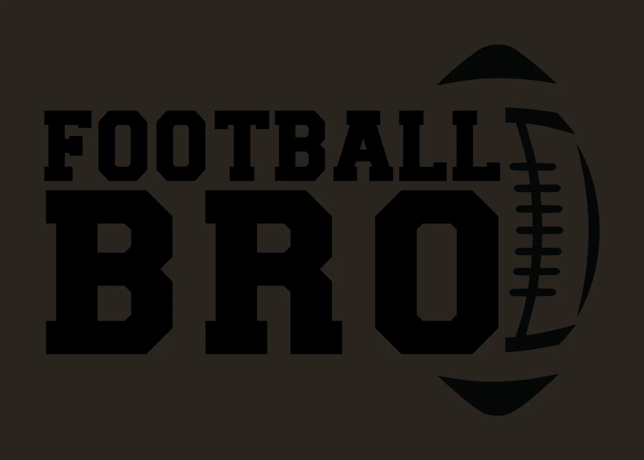 Football Bro Graphic Typography Logo With Text Bold black Plain white contrast preview thumbnail