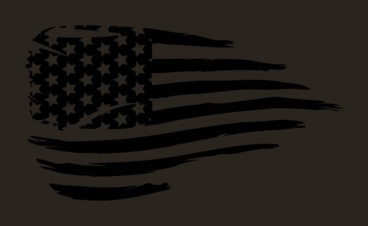 Black Flag Distressed American Horizontal Silhouette Waving contrast preview thumbnail