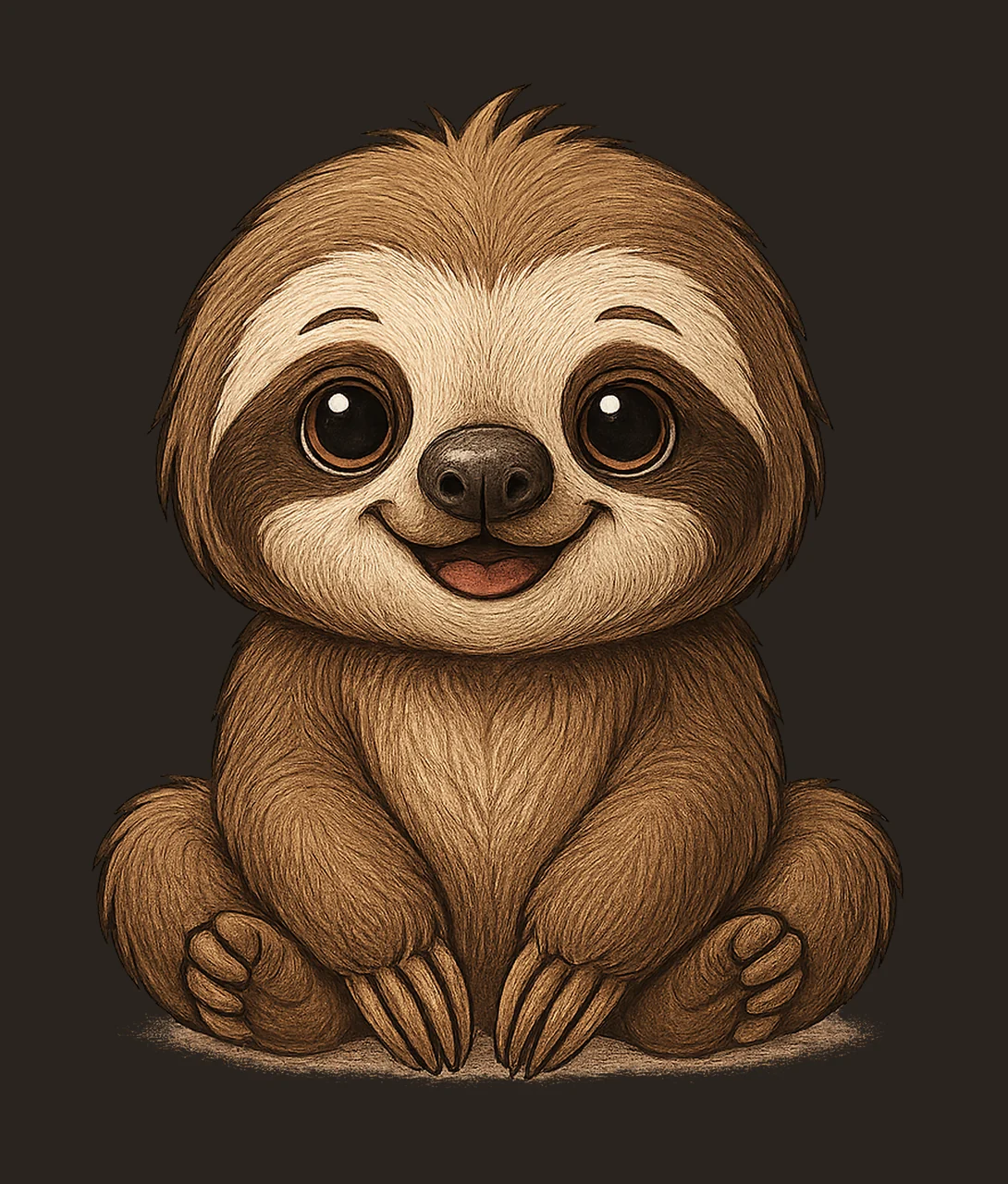 Baby Sloth Artwork Cute Animal Nursery Art Jungle Safari contrast preview thumbnail