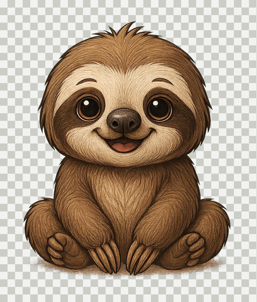Baby Sloth Artwork Cute Animal Nursery Art Jungle Safari transparency and detail preview thumbnail