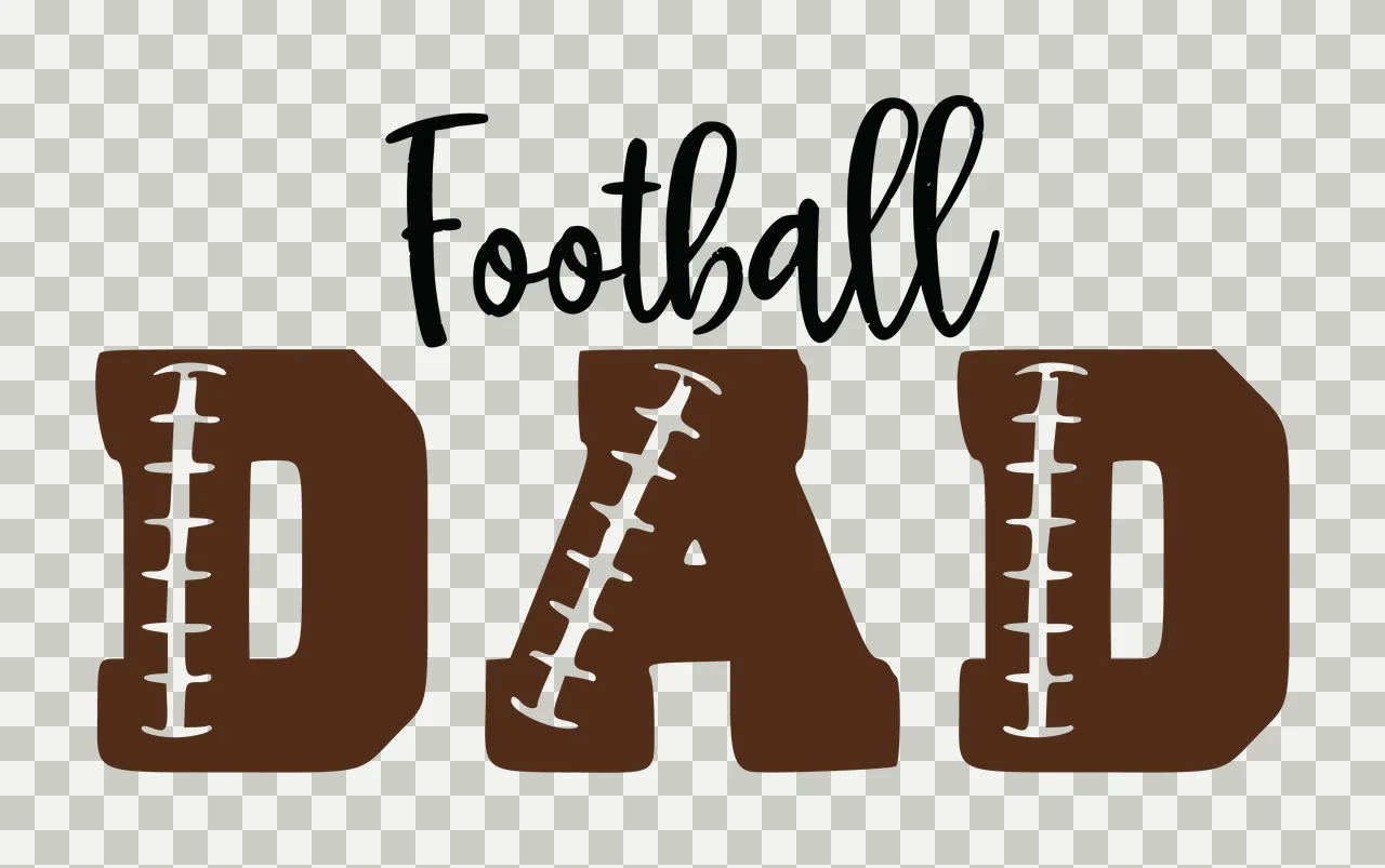 Football Dad Text With Laces reading typography bold athletic font transparency and detail preview thumbnail