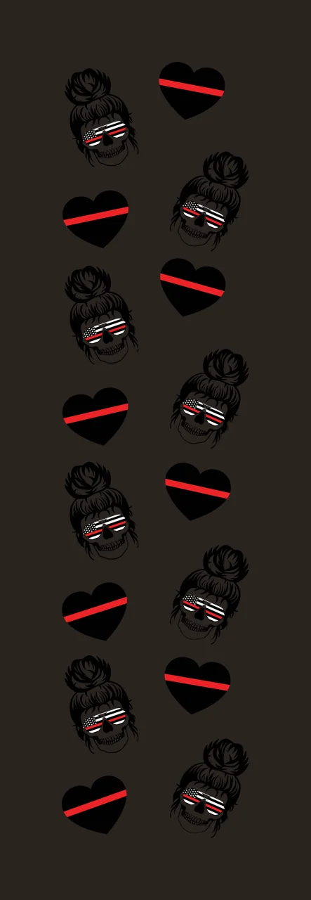 Skull Hair Bun Heart Vertical Pattern arranged sunglasses silhouette contrast preview thumbnail
