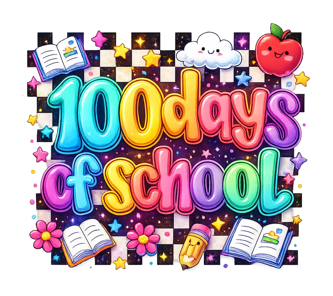 100 Days Of School Preppy 100th Day Of School Teache Digital